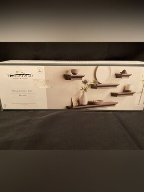 Threshold Dark Black Floating Wall Shelves - 5 Piece Set